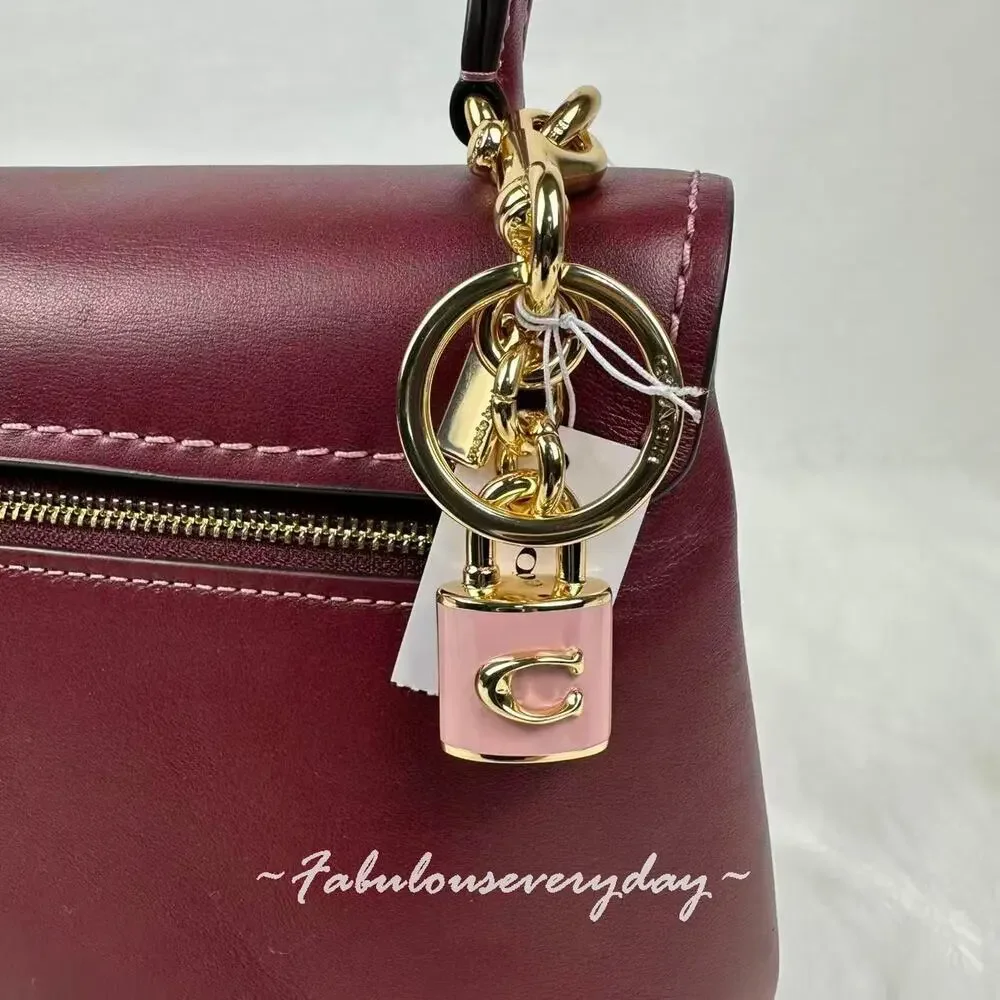 Coach Lock Bag Charm Pink CEF95 with Dust Bag NWT